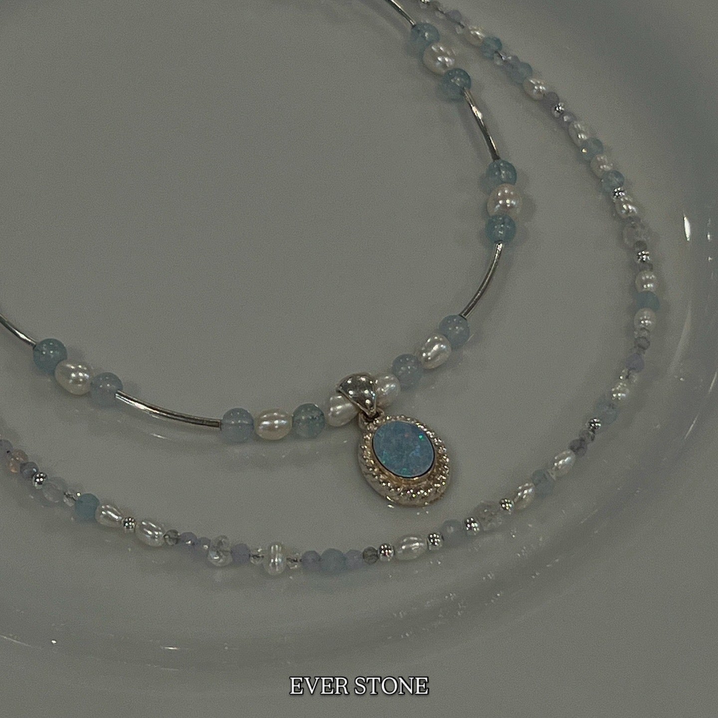 Antique silver sky bloom necklace