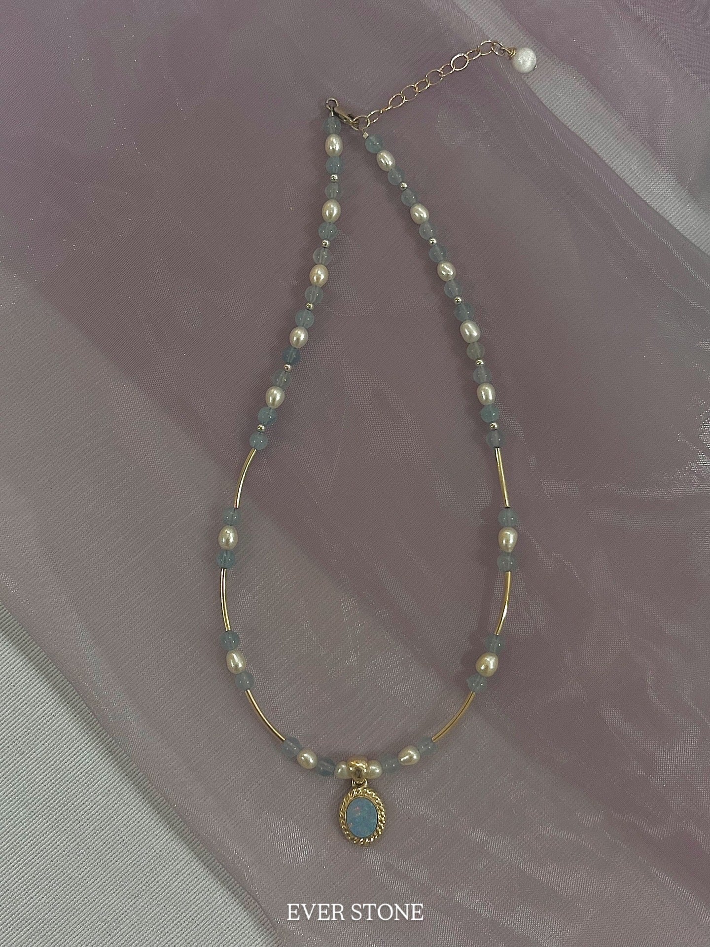 Antique silver sky bloom necklace
