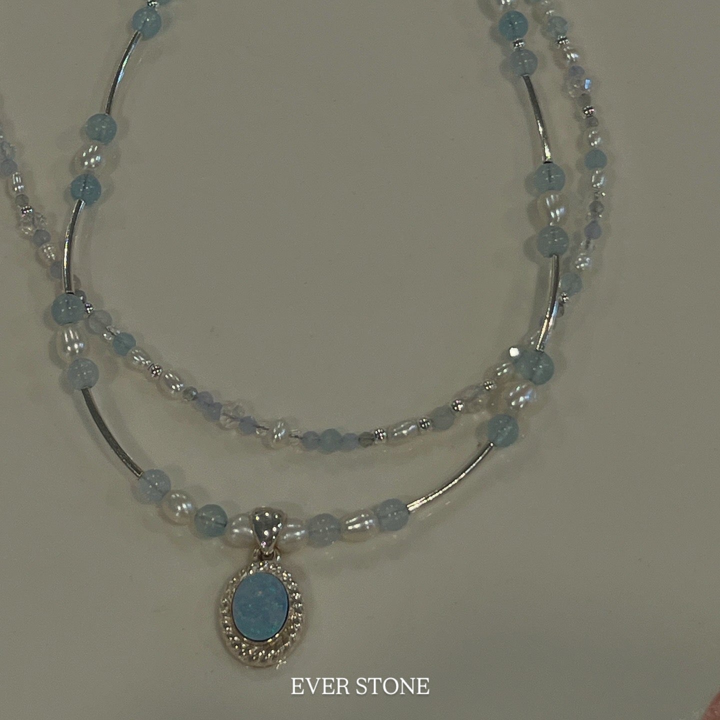 Antique silver sky bloom necklace