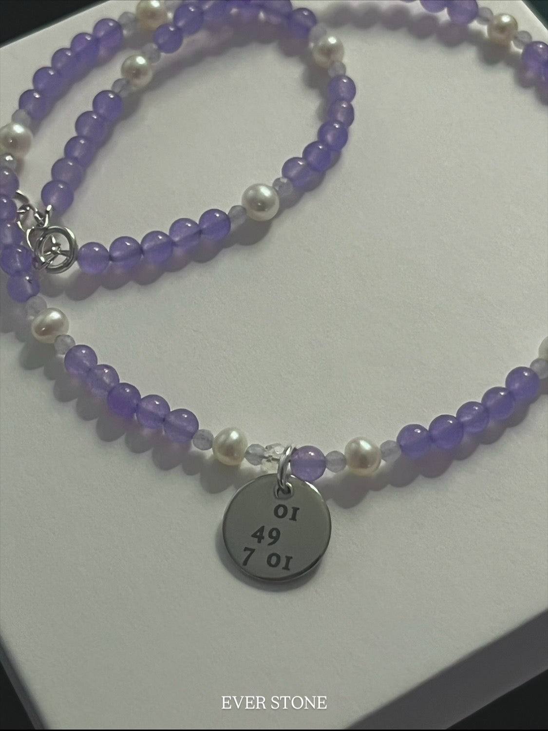 Purple jade kids safety necklace